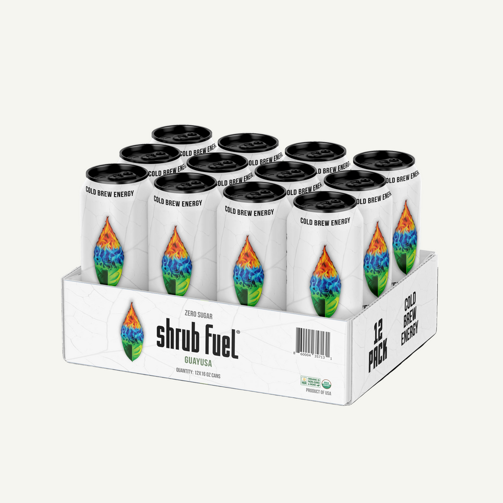 Shrub Fuel Organic Guayusa Energy Drink - Zero Sugar, Cold-Brewed, Plant-Based Caffeine