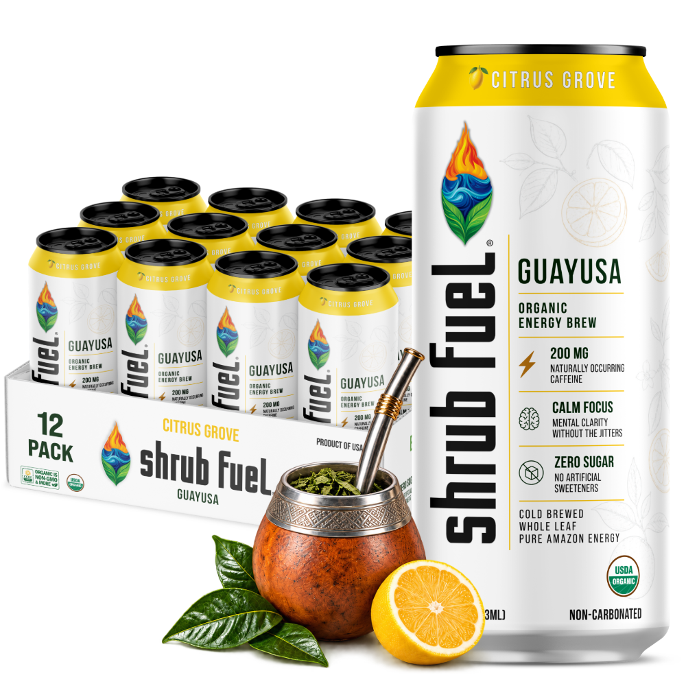 Citrus Grove Lemon Organic Guayusa Energy Drink | Shrub Fuel